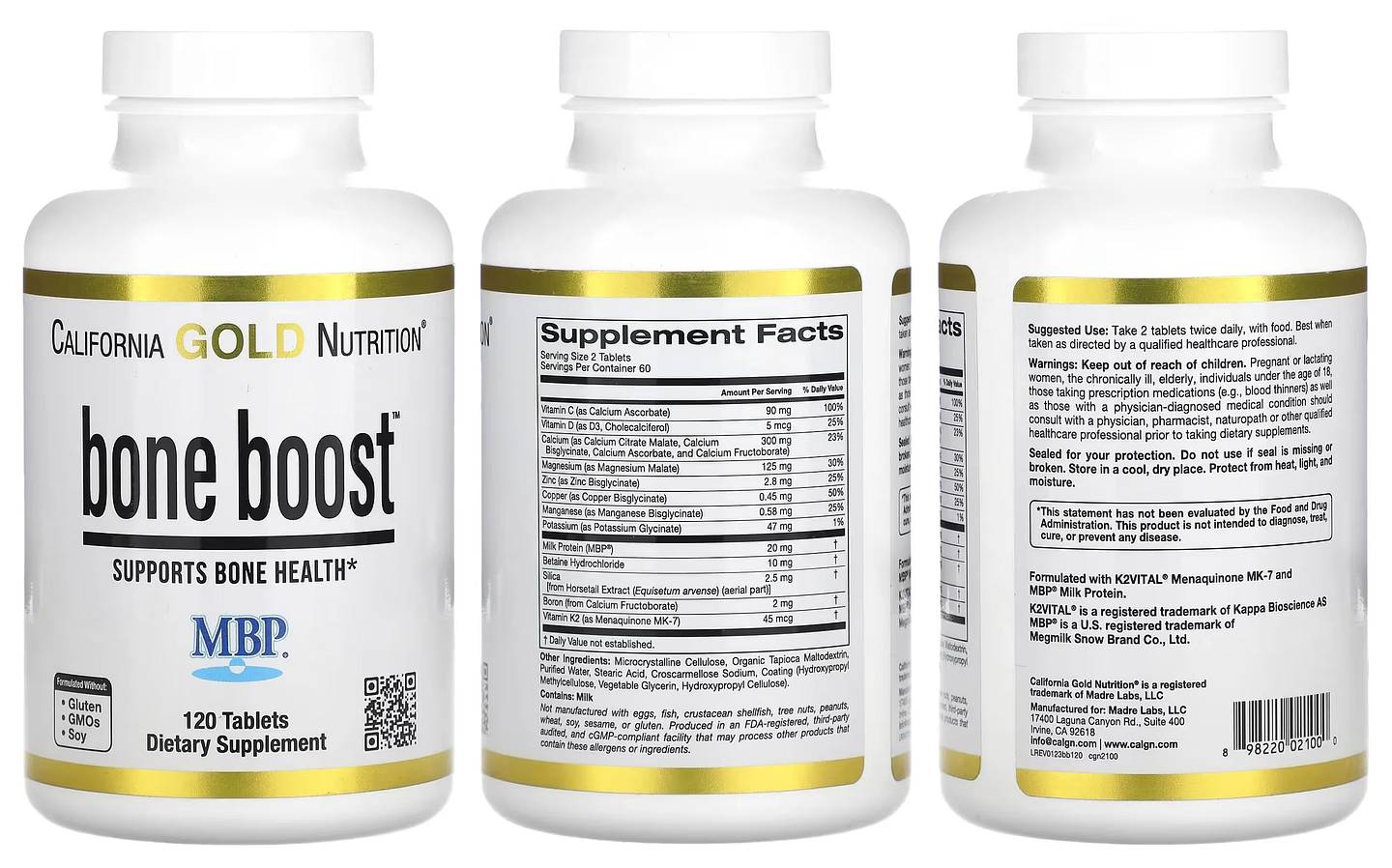 California Gold Nutrition, Bone Boost packaging