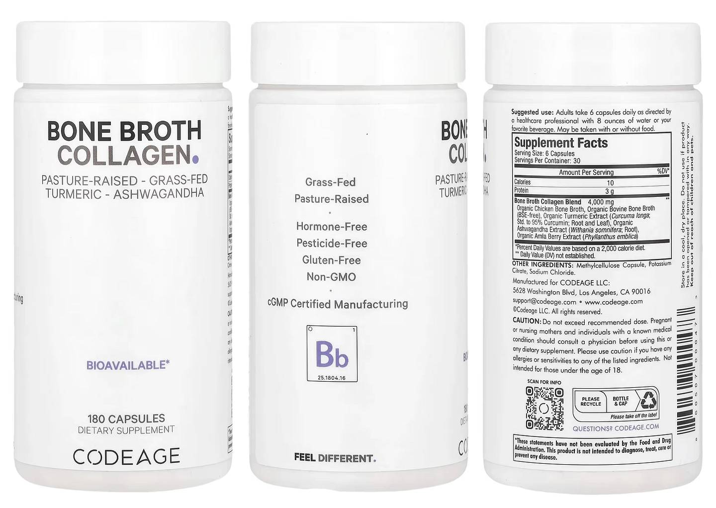 Codeage, Bone Broth Collagen packaging