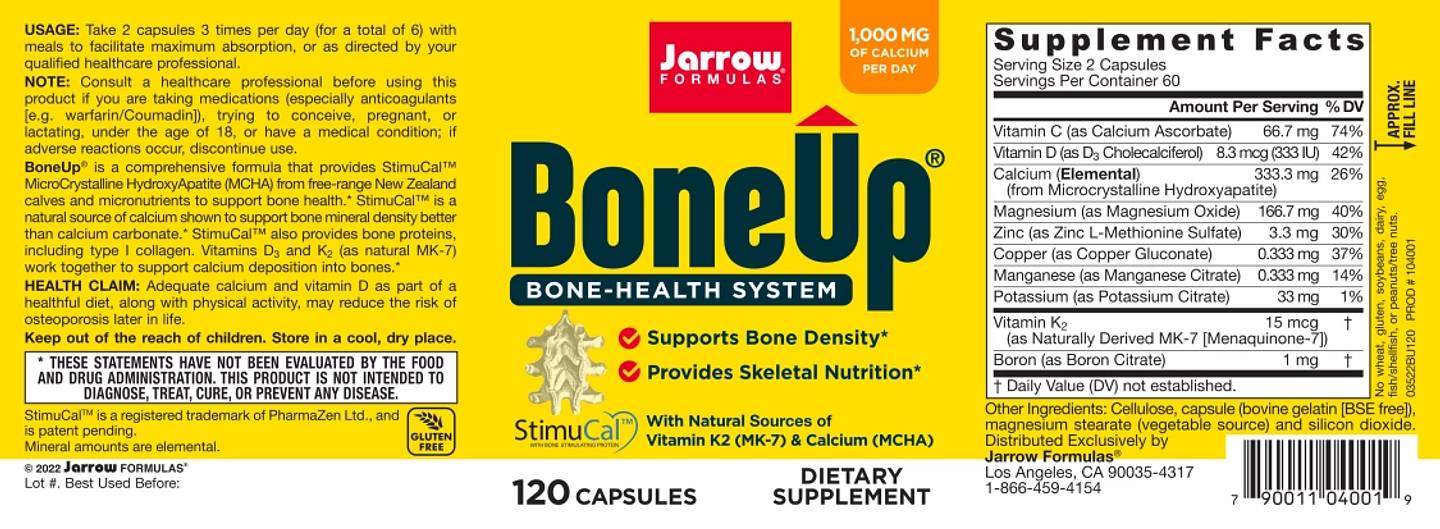 Jarrow Formulas, Bone-Up label