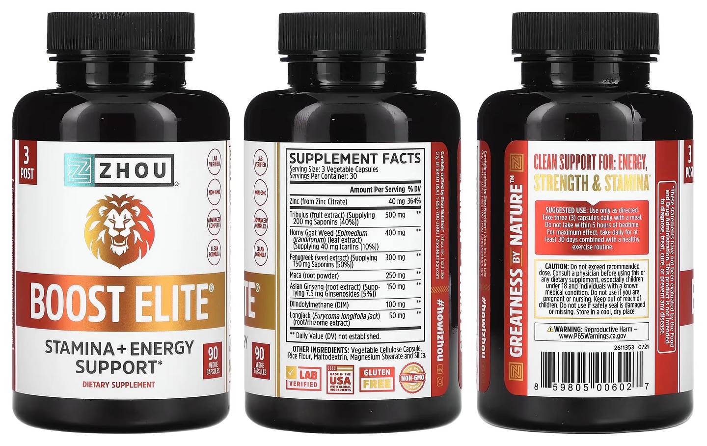 Zhou Nutrition, Boost Elite packaging