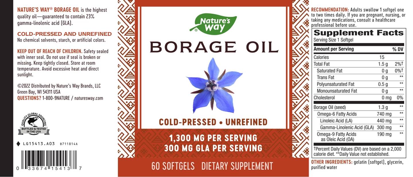 Nature's Way, Borage Oil label