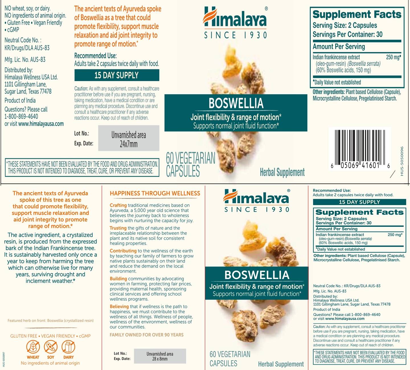 Himalaya, Boswellia label