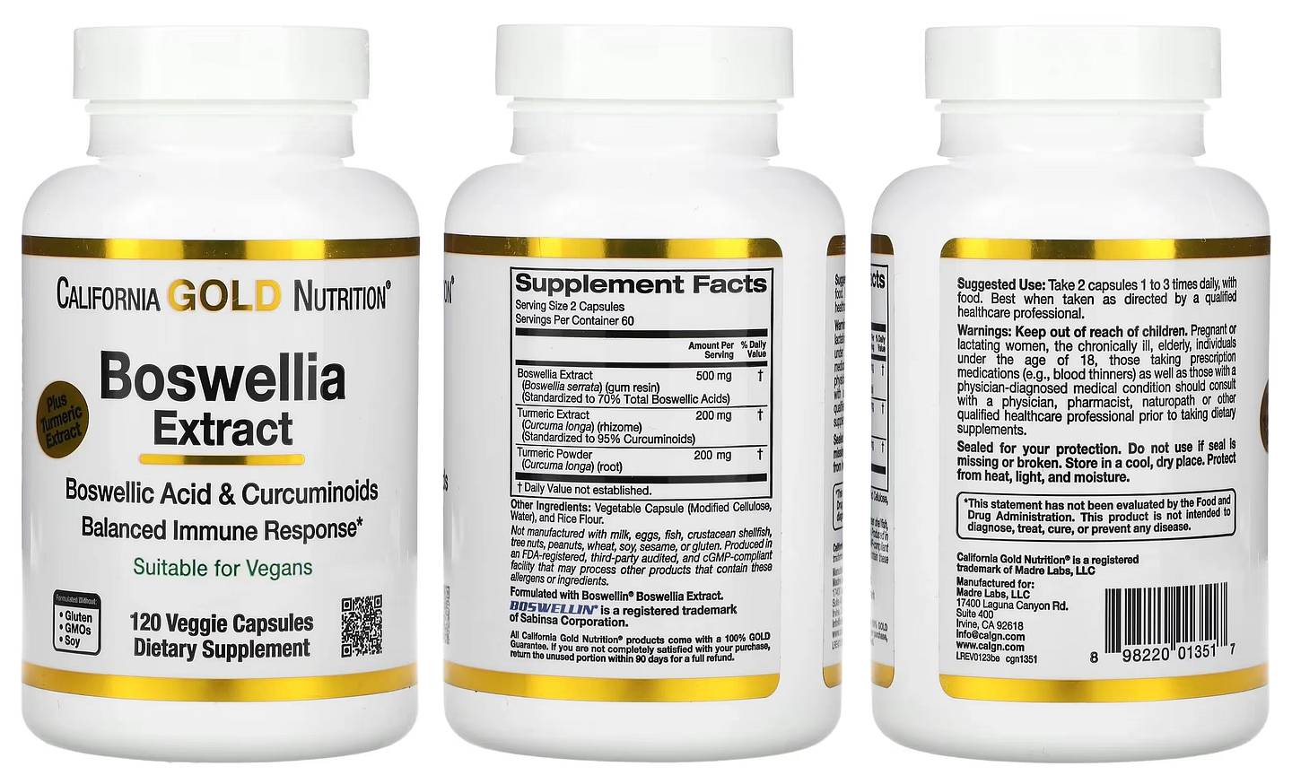 California Gold Nutrition, Boswellia Extract packaging