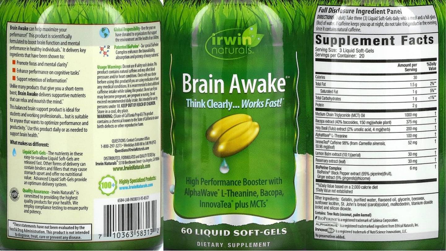 Irwin Naturals, Brain Awake label