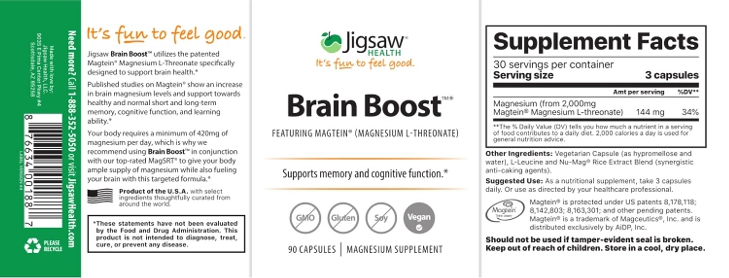 Jigsaw Health, Brain Boost label