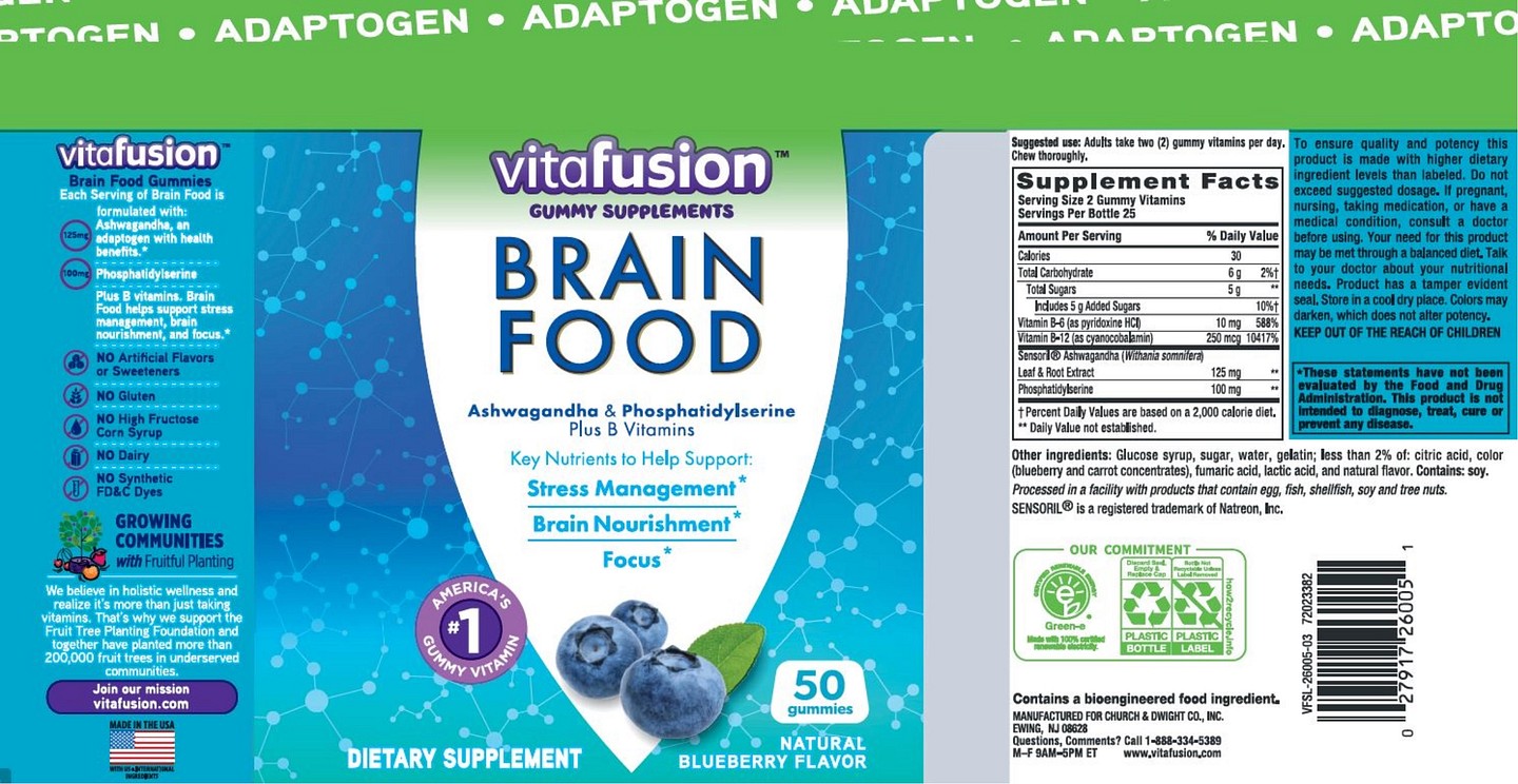 VitaFusion, Brain Food Gummies label
