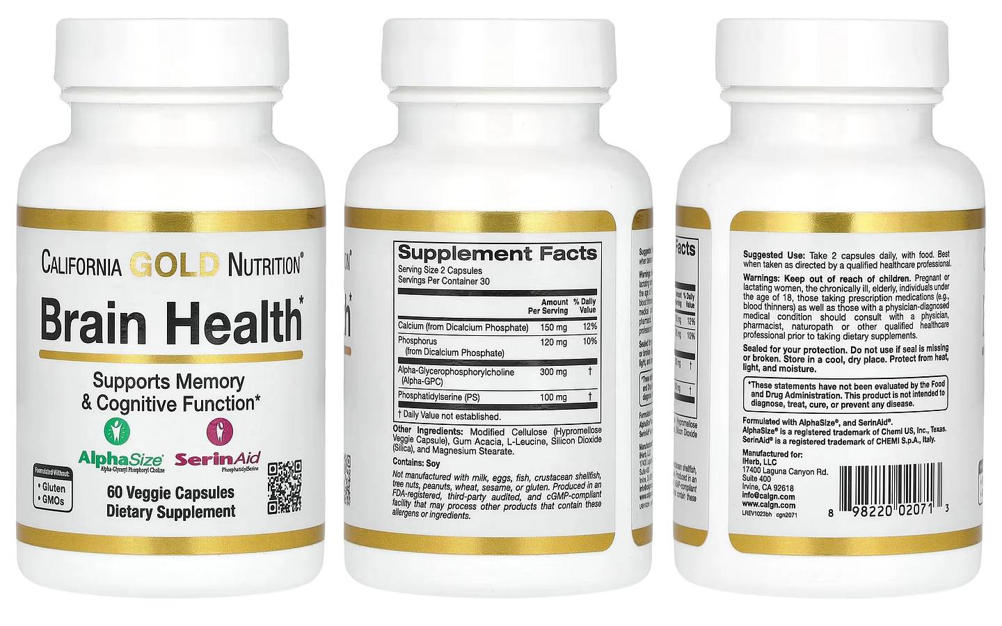 California Gold Nutrition, Brain Health packaging