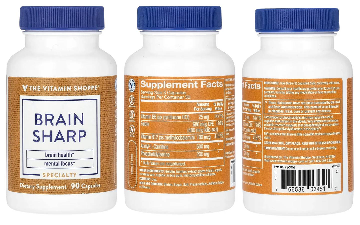 The Vitamin Shoppe, Brain Sharp packaging