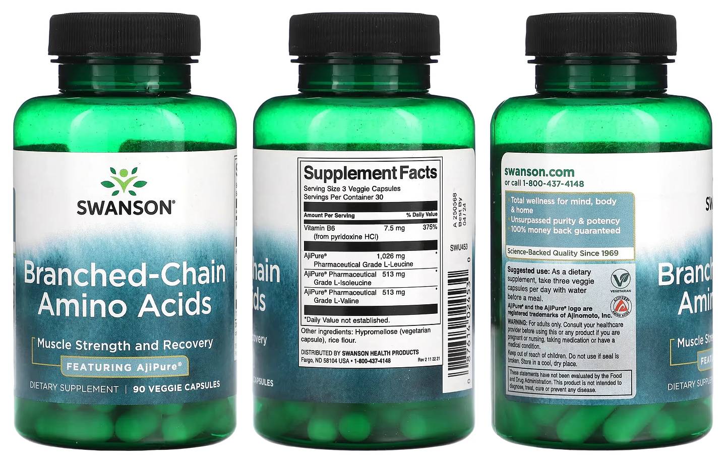 Swanson, Branched-Chain Amino Acids packaging