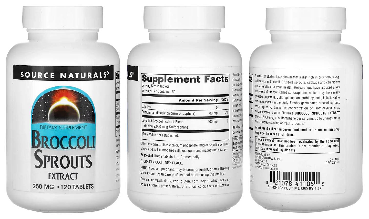 Source Naturals, Broccoli Sprouts Extract packaging