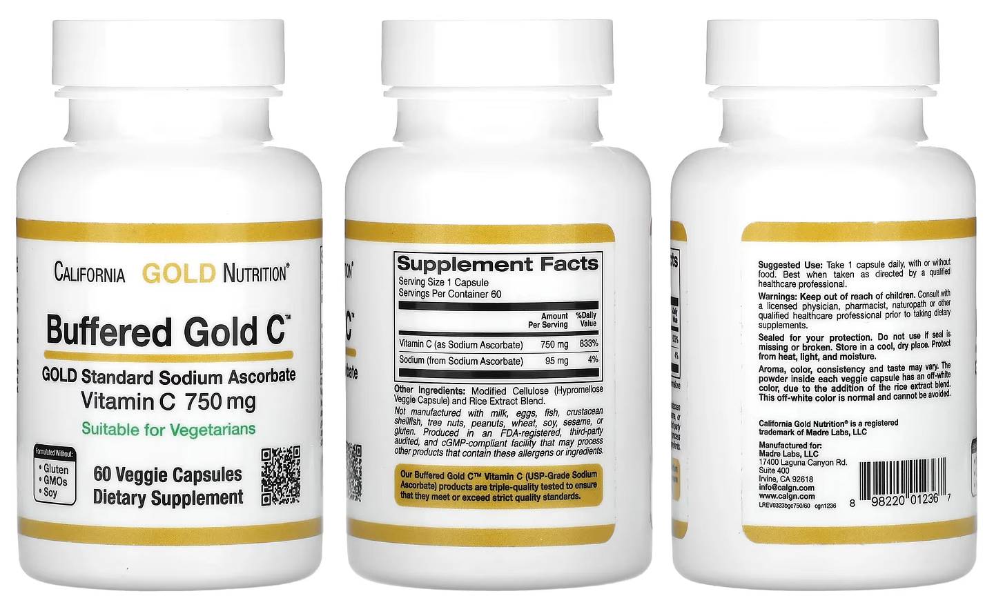 California Gold Nutrition, Buffered Gold C packaging