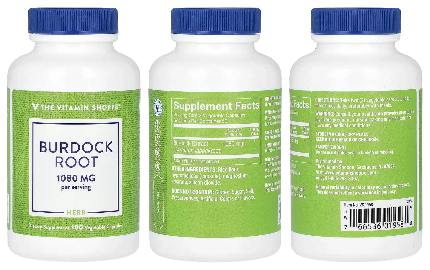 The Vitamin Shoppe, Burdock Root packaging