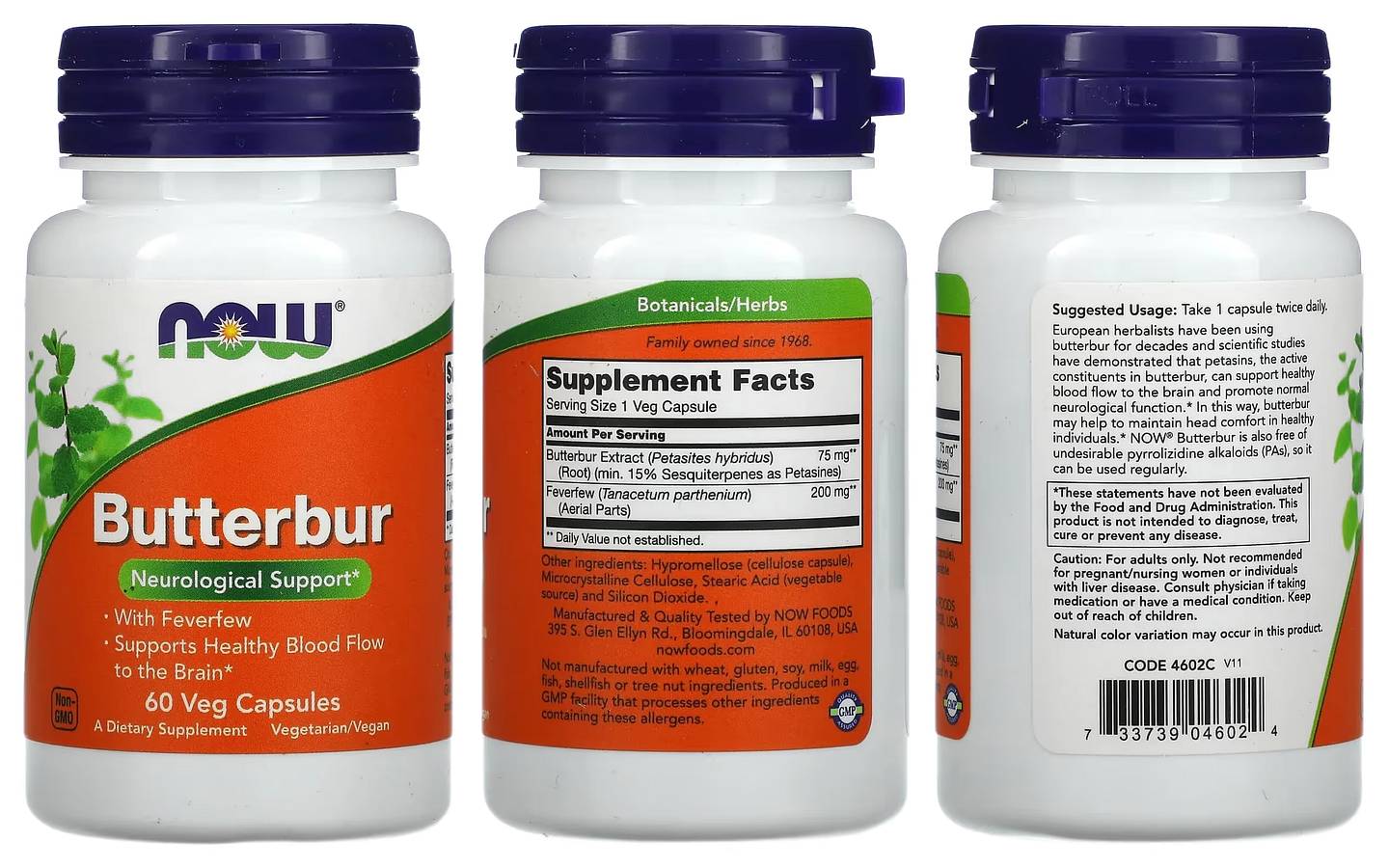 NOW Foods, Butterbur packaging