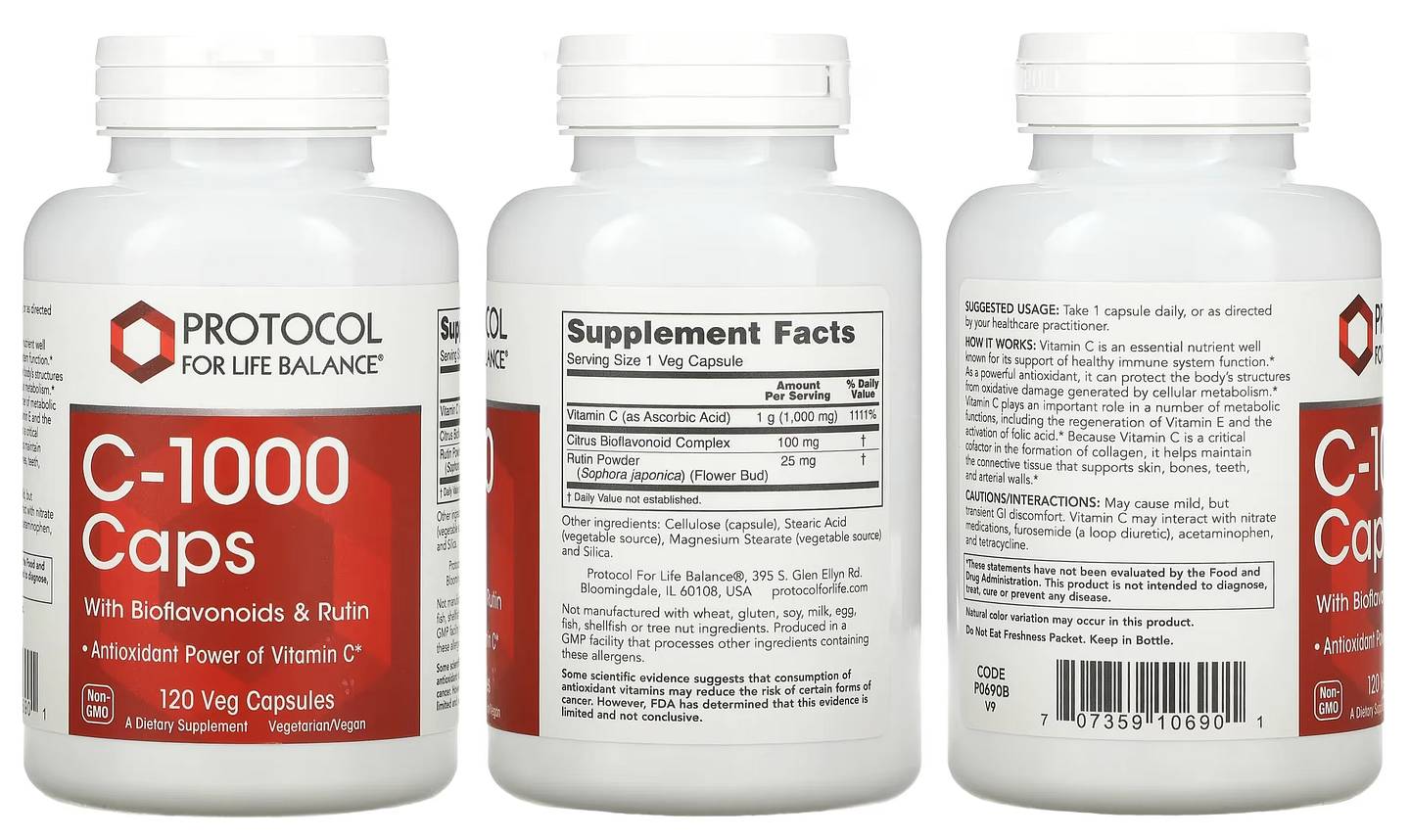 Protocol for Life Balance, C-1000 Caps with Bioflavonoids & Rutin packaging