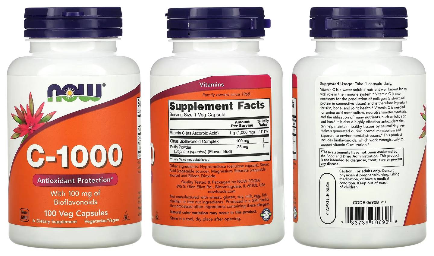 NOW Foods, C-1000 with Bioflavonoids packaging