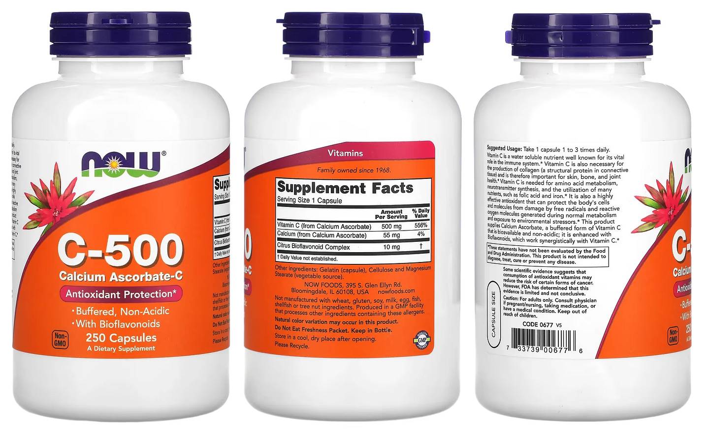 NOW Foods, C-500 packaging