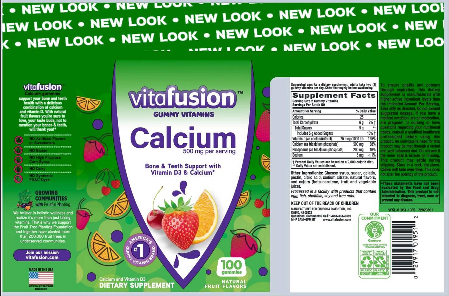 VitaFusion, Calcium label