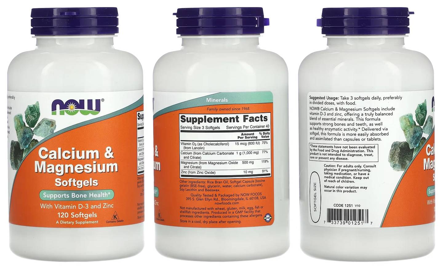 NOW Foods, Calcium & Magnesium with Vitamin D3 packaging