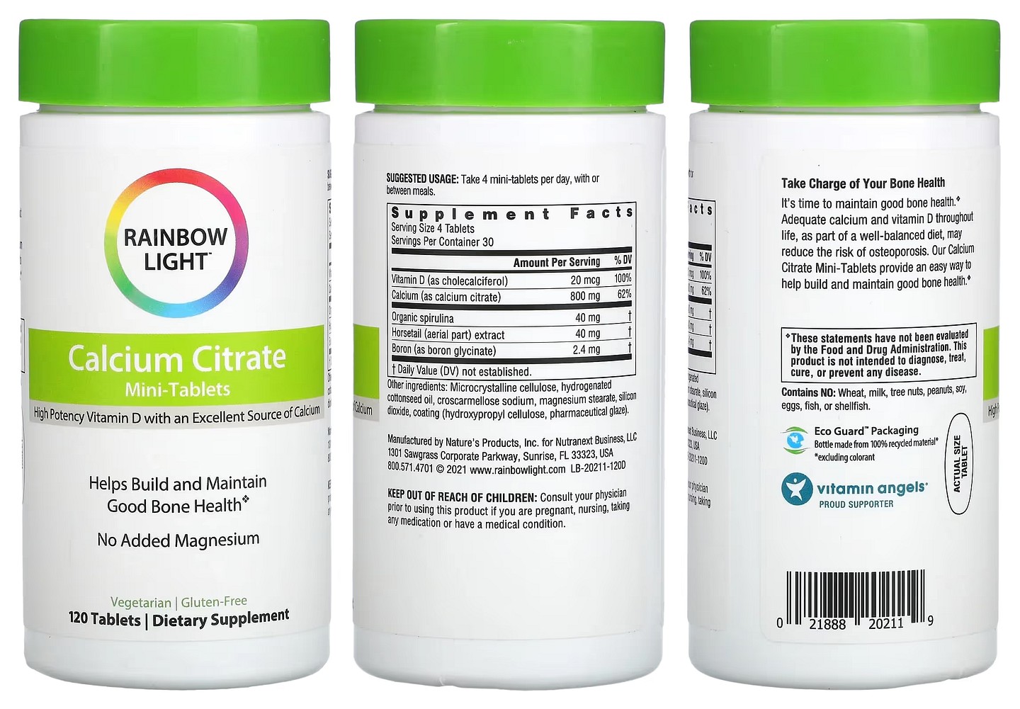 Rainbow Light, Calcium Citrate Mini-Tablets packaging