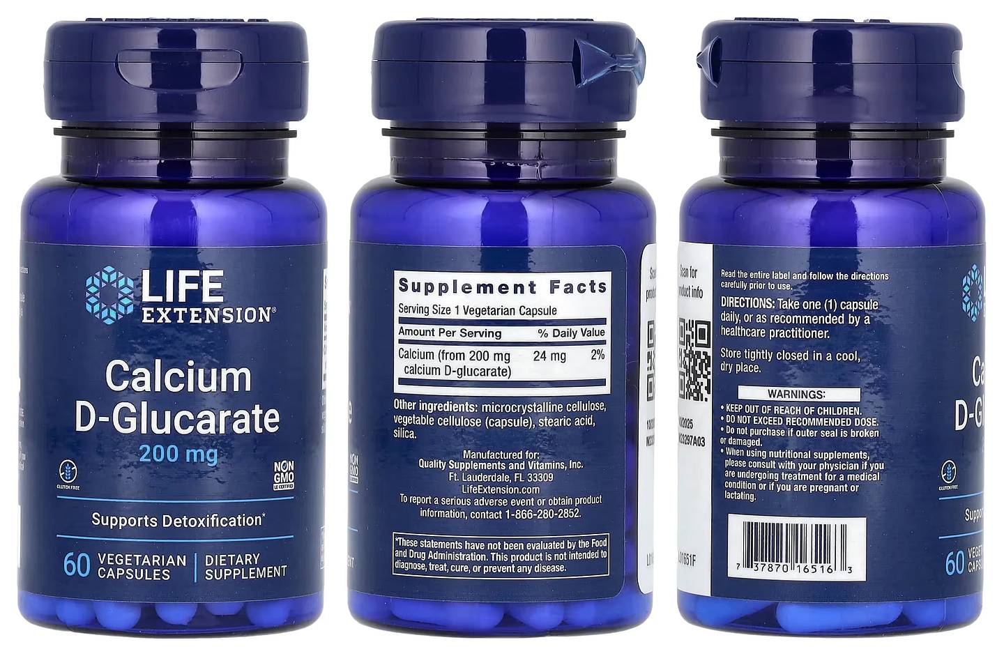 Life Extension, Calcium D-Glucarate packaging