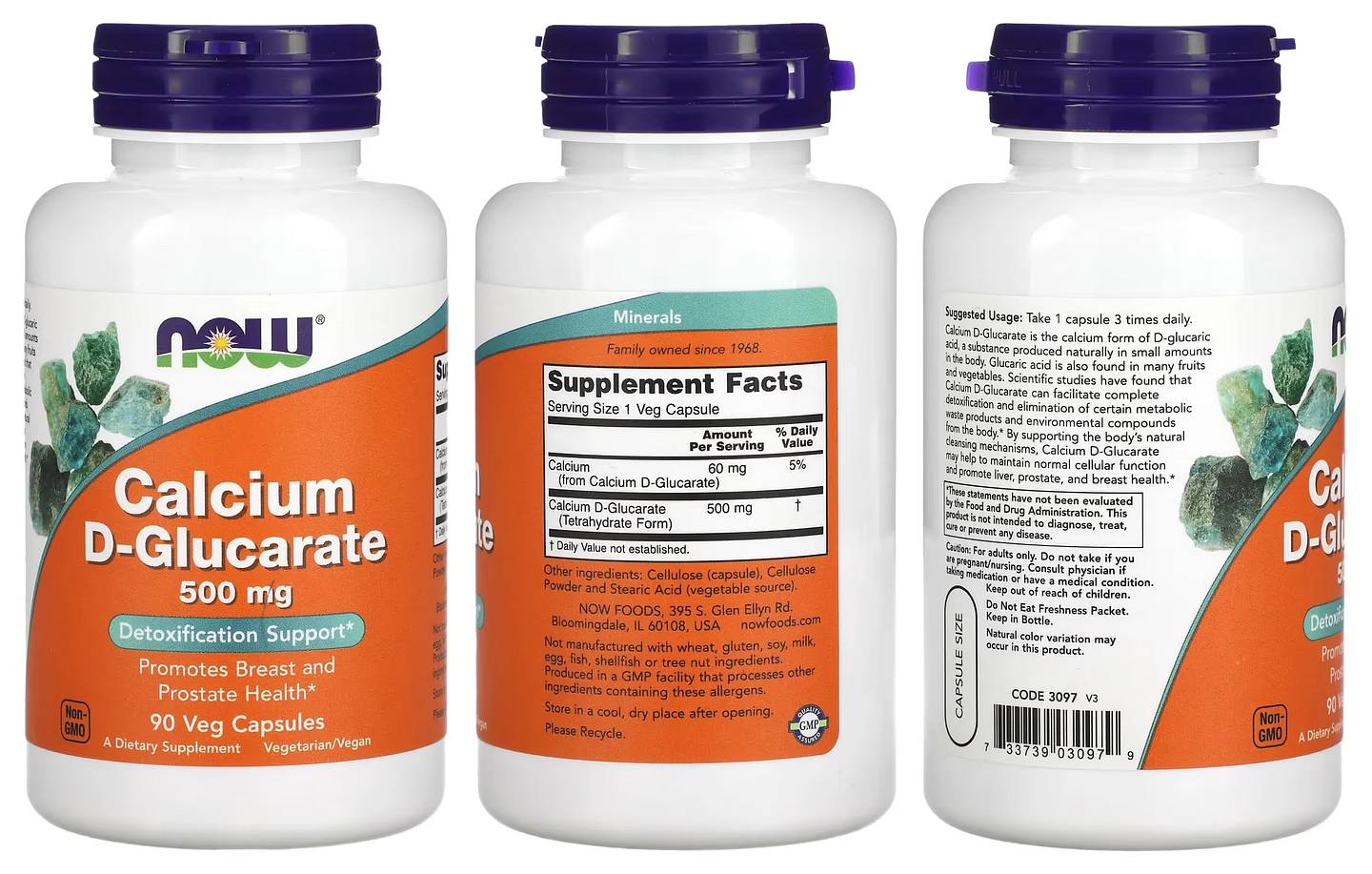 NOW Foods, Calcium D-Glucarate packaging