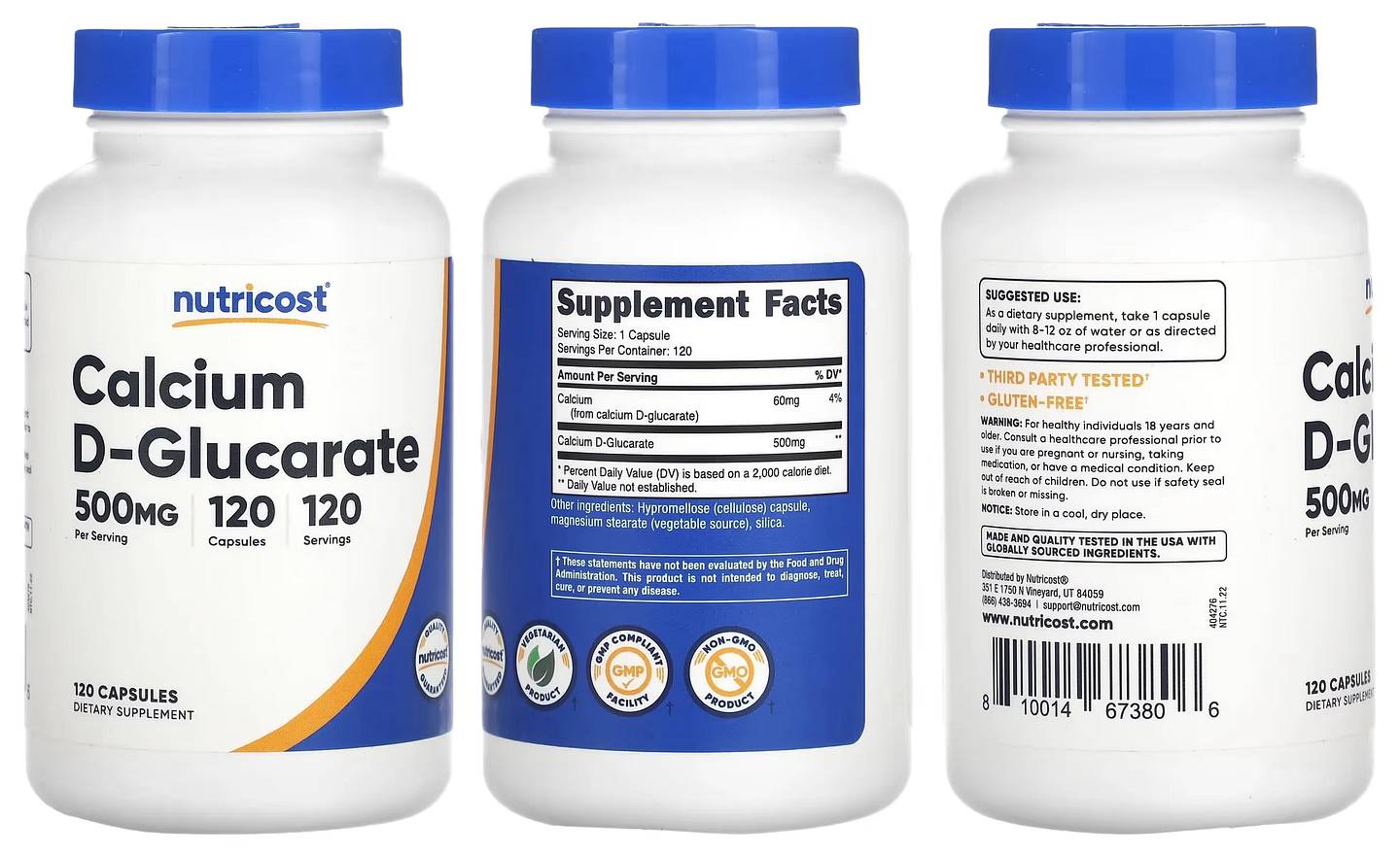 Nutricost, Calcium D-Glucarate packaging