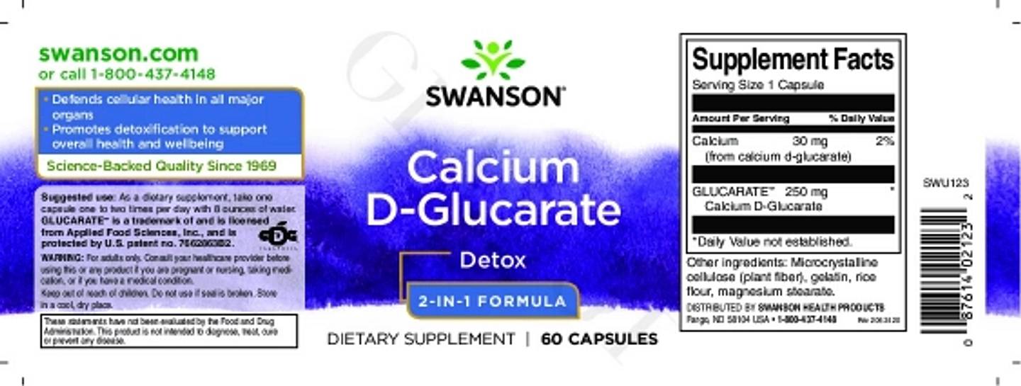 Swanson, Calcium D-Glucarate label