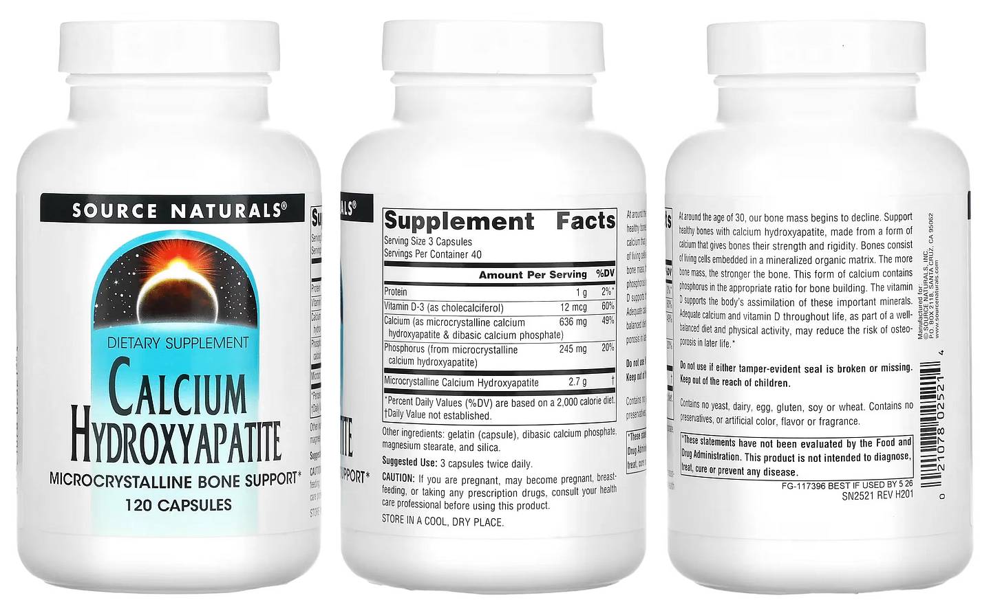 Source Naturals, Calcium Hydroxyapatite packaging