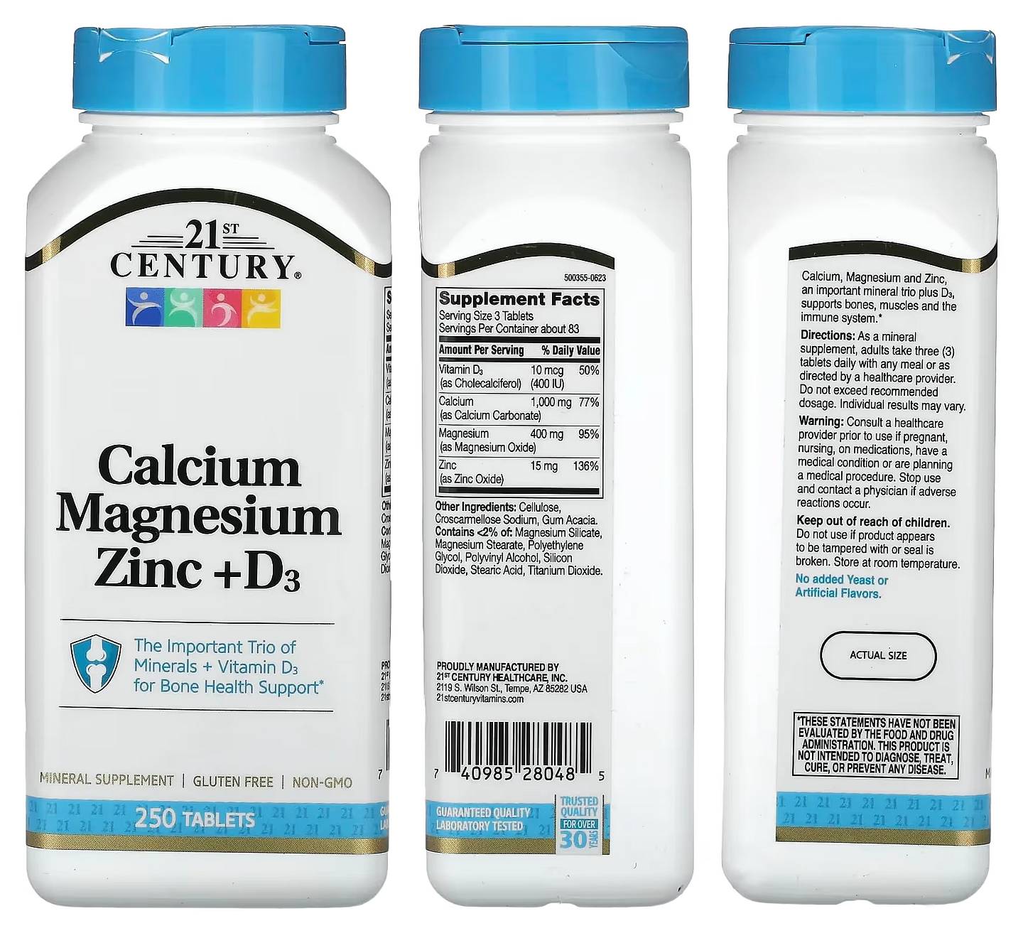 21st Century, Calcium Magnesium Zinc + D3 packaging