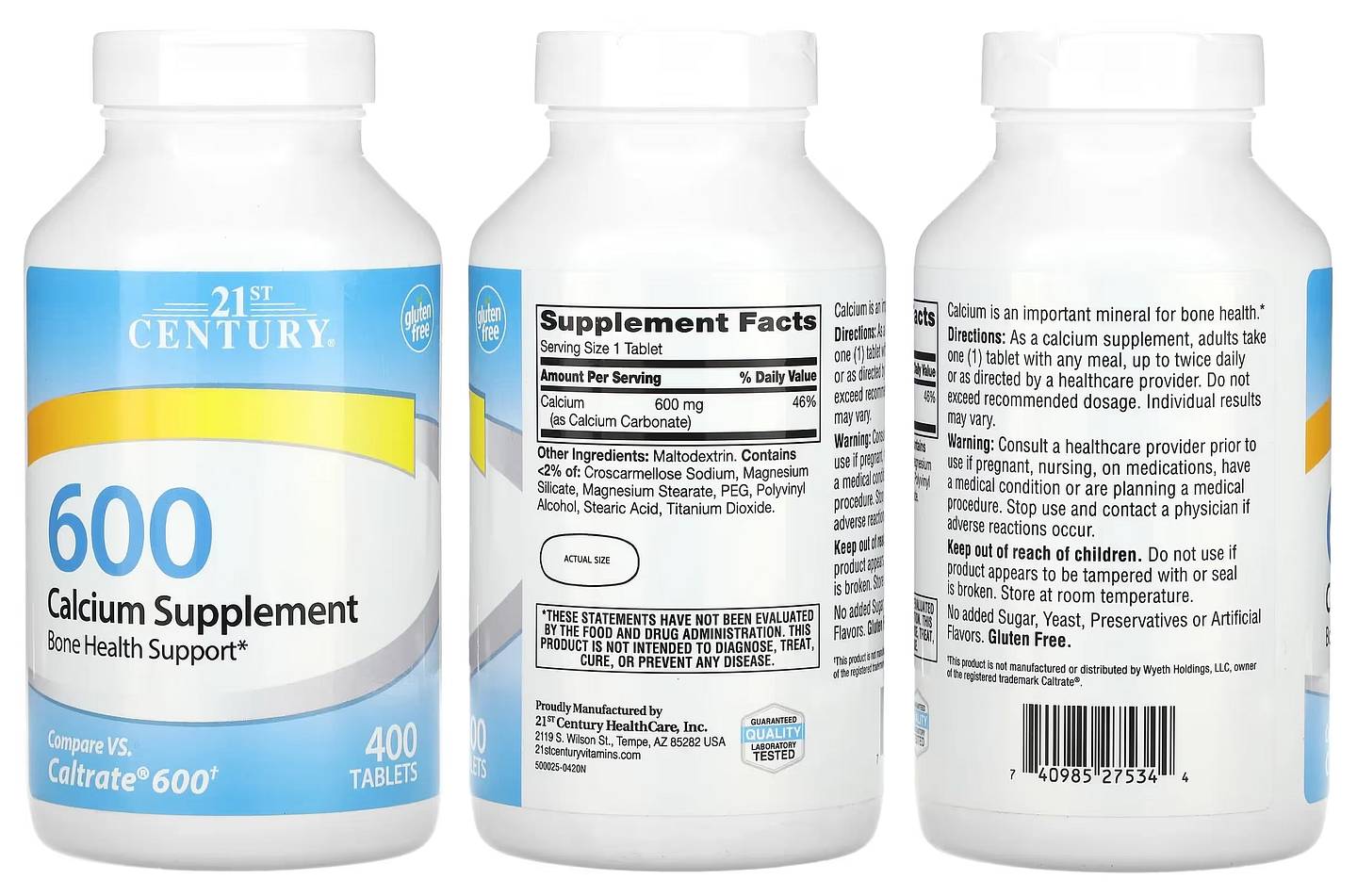 21st Century, Calcium Supplement packaging