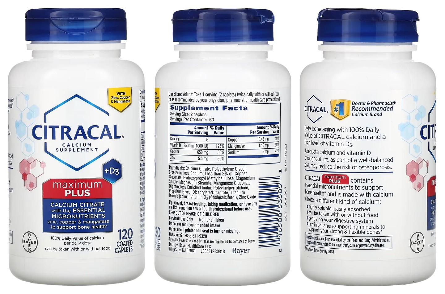 Citracal, Calcium Supplement + D3 packaging