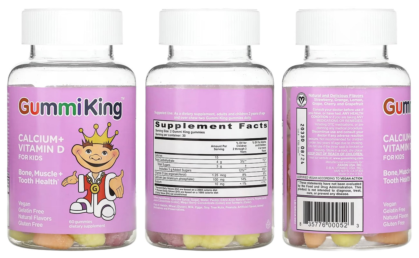 GummiKing, Calcium + Vitamin D for Kids packaging