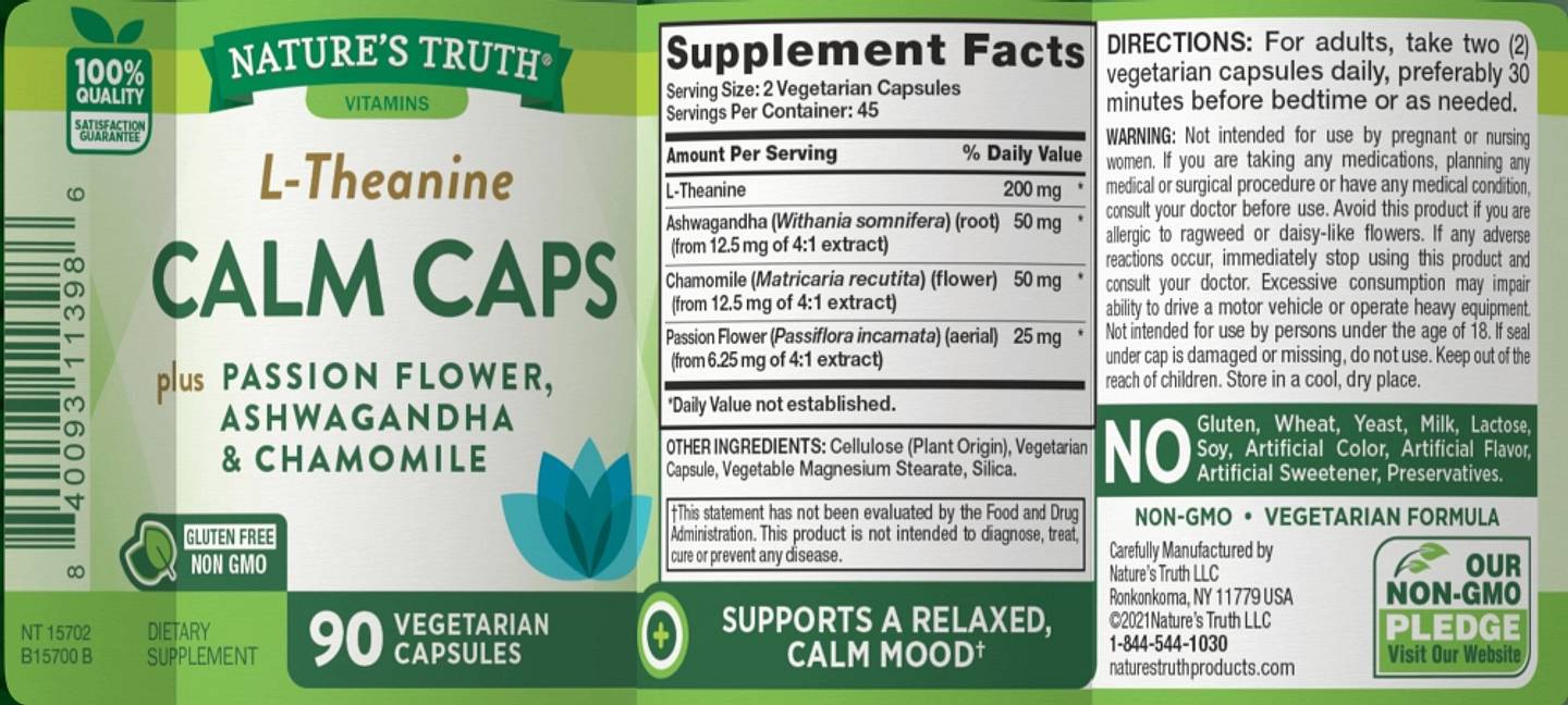 Nature's Truth, Calm Caps label