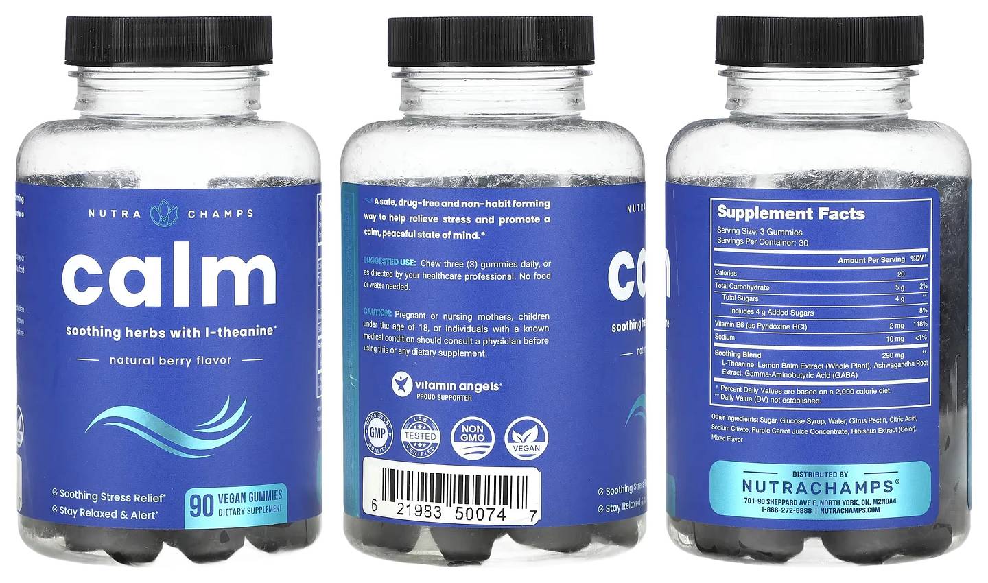 NutraChamps, Calm, Natural Berry packaging