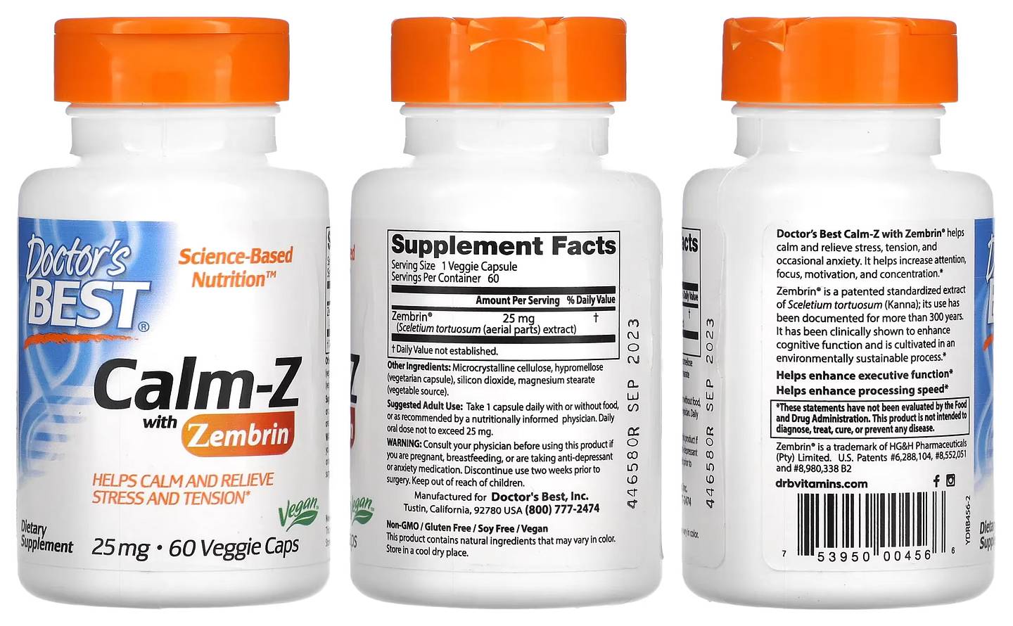 Doctor's Best, Calm-Z with Zembrin packaging