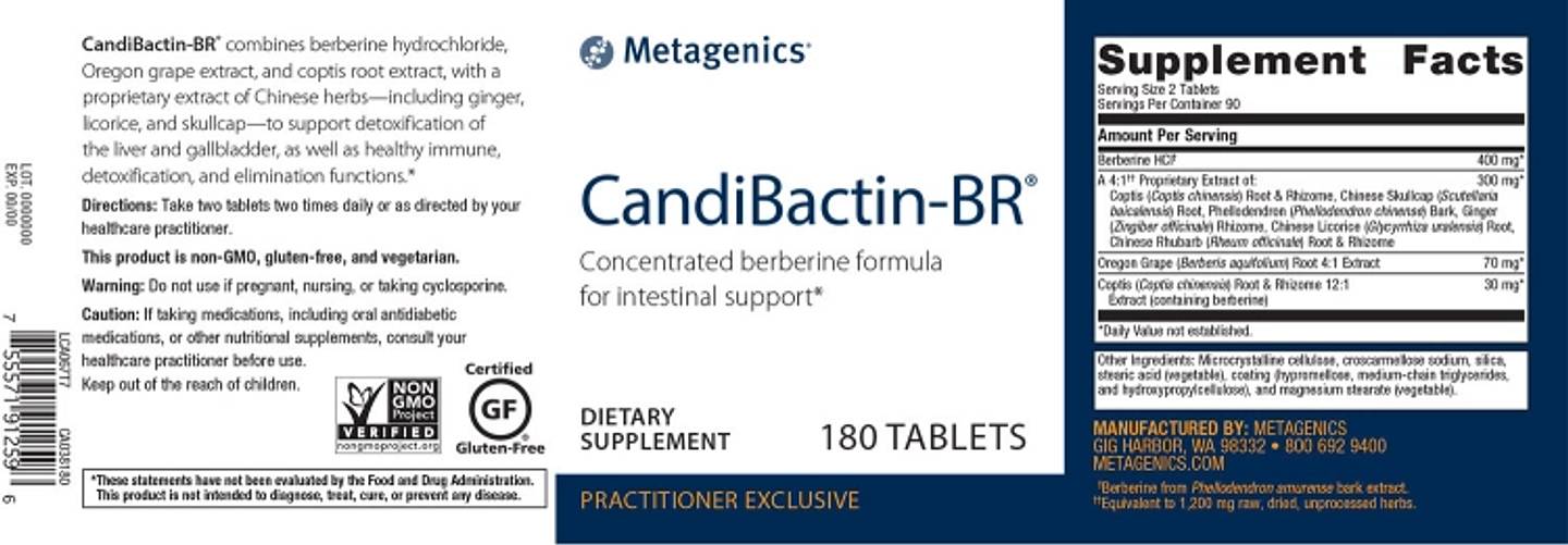 Metagenics, CandiBactin-BR label