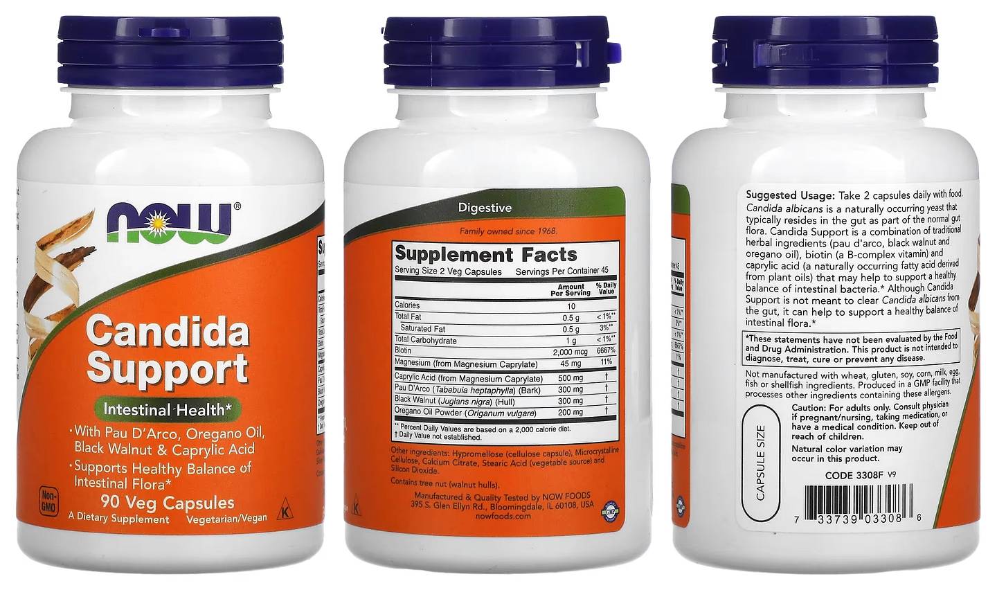 NOW Foods, Candida Support packaging