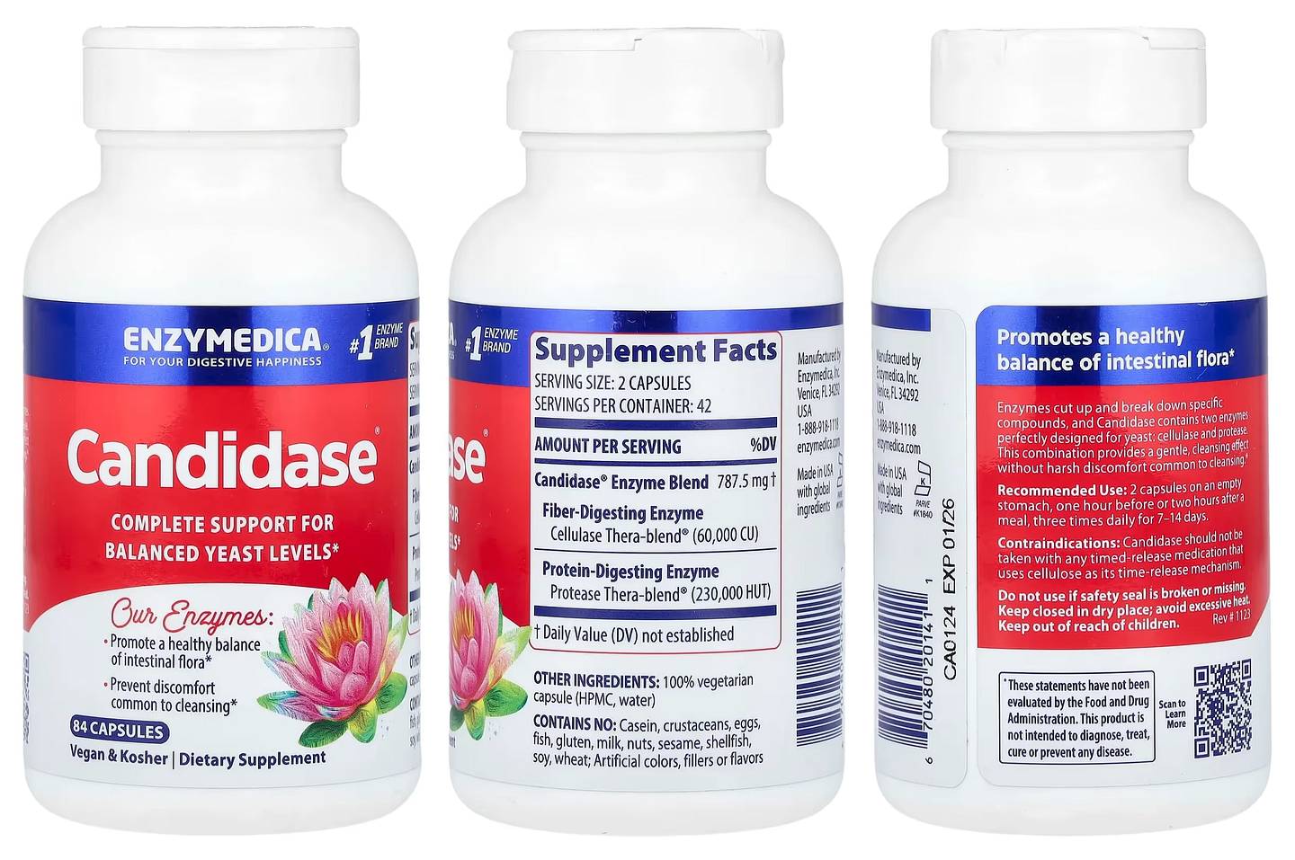 Enzymedica, Candidase packaging