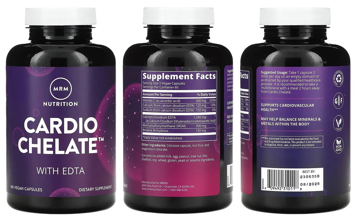 MRM Nutrition, Cardio Chelate with EDTA packaging