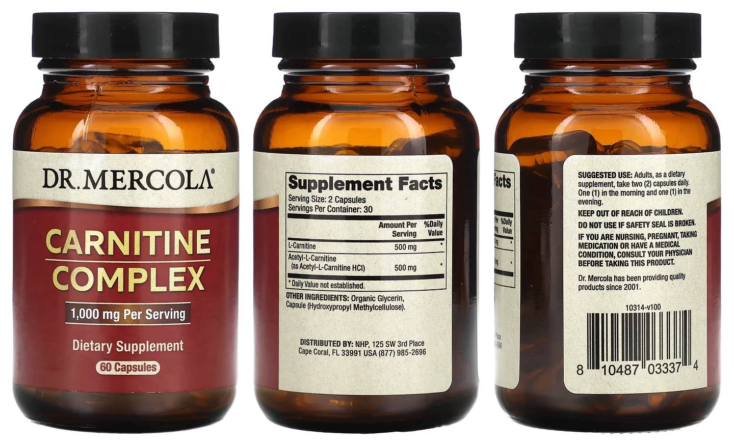 Dr. Mercola, Carnitine Complex packaging