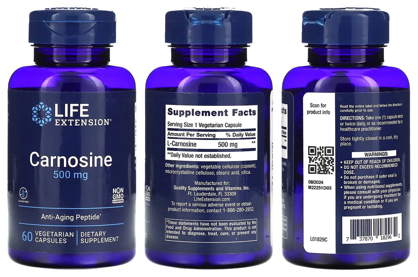 Life Extension, Carnosine packaging