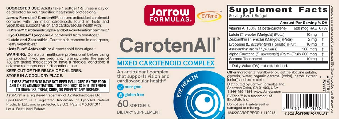 Jarrow Formulas, CarotenAll label