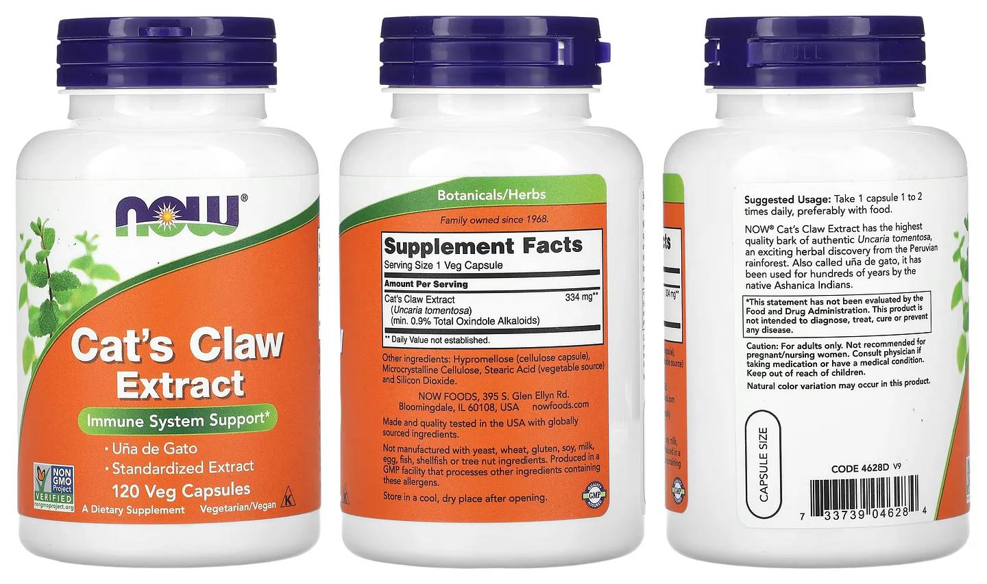 NOW Foods, Cat's Claw Extract packaging