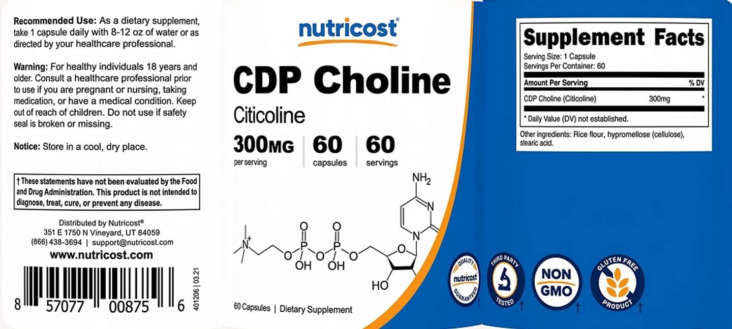 Nutricost, CDP Choline label