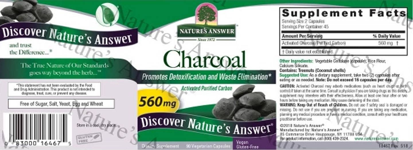 Nature's Answer, Charcoal label