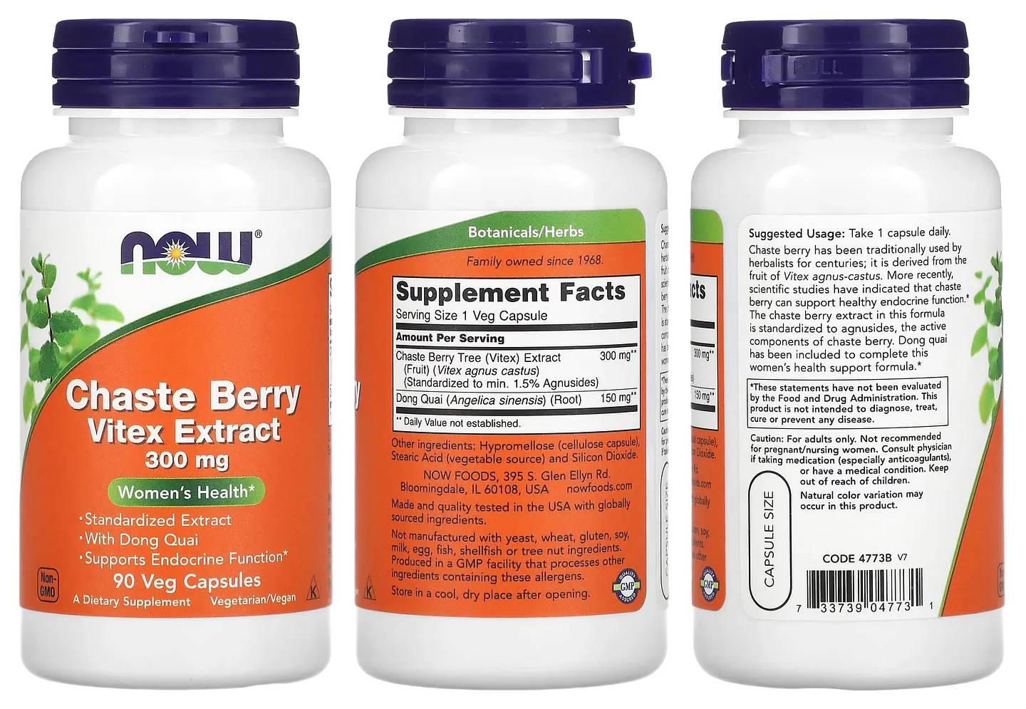 NOW Foods, Chaste Berry Vitex Extract packaging