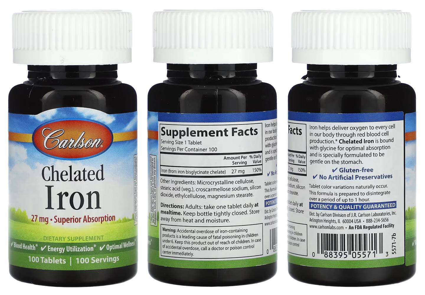 Carlson, Chelated Iron packaging