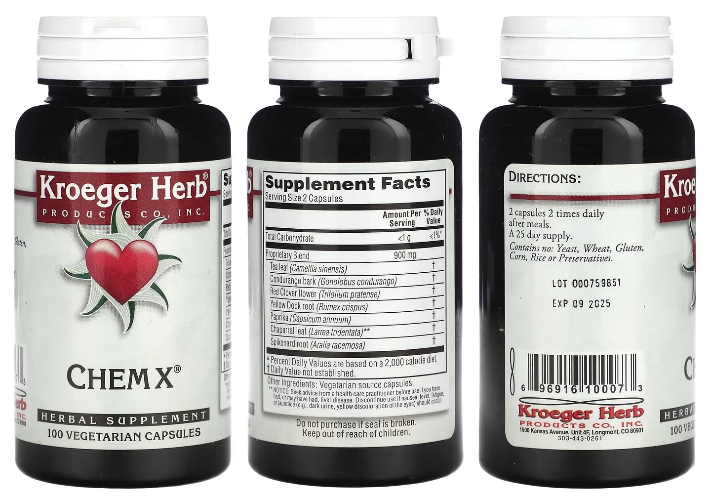 Kroeger Herb Co, Chem X packaging