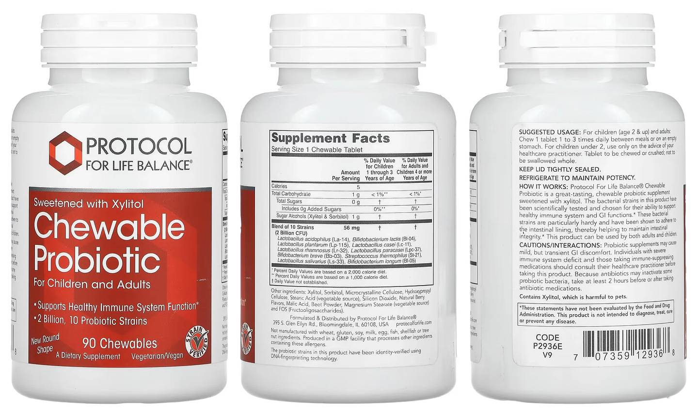 Protocol for Life Balance, Chewable Probiotic packaging