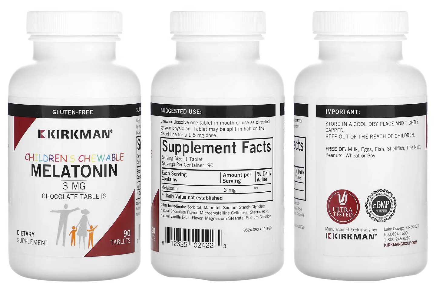 Kirkman Labs, Children Chewable Melatonin packaging